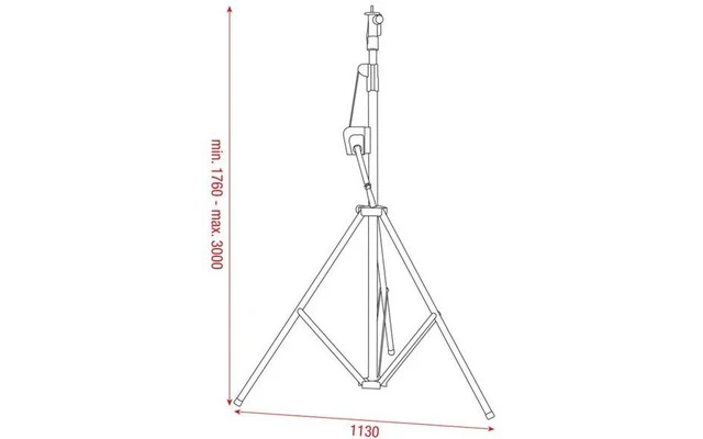 Showtec Wind-up lightstand 3000m