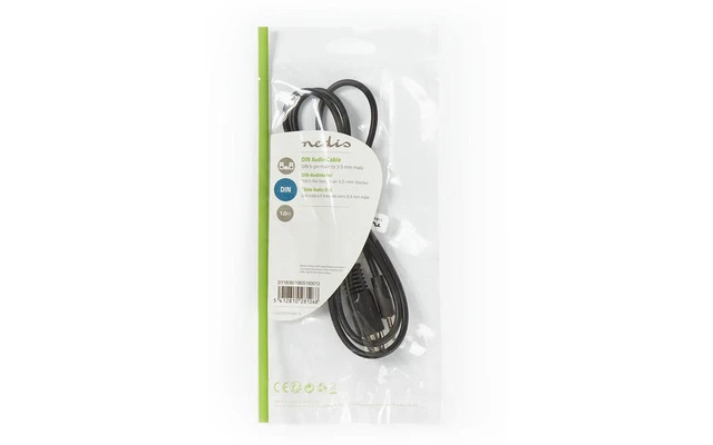 Cable de audio DIN - DIN de 5 Pines Macho - Macho de 3,5 mm - 1,0 m - Negro