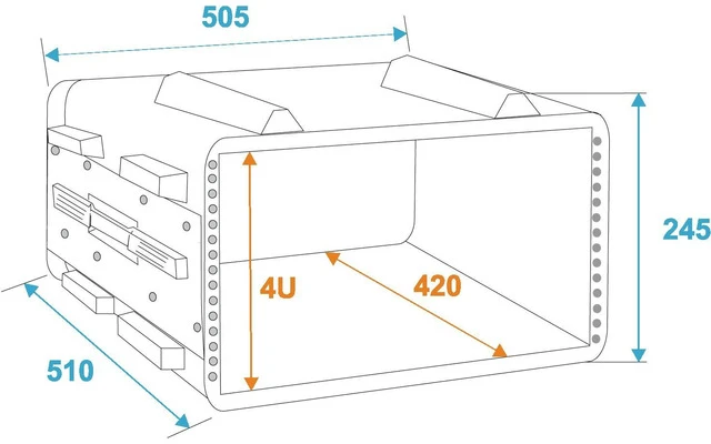 Roadinger Rack ABS KR-19 4U