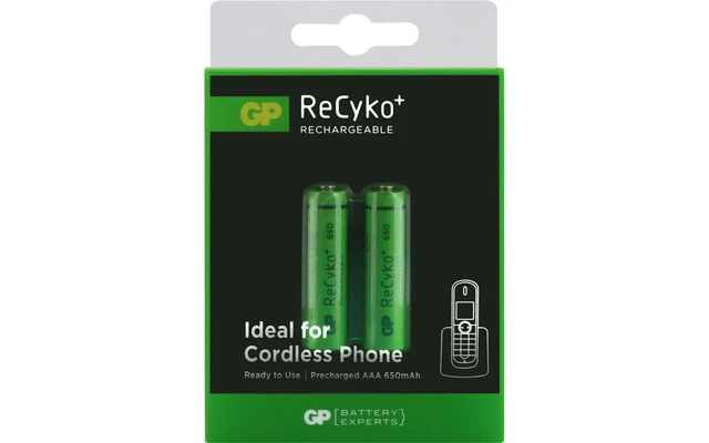 Blíster de 2 pilas NimH AAA recargables (650mAh) - GP 12065AAAHCC2