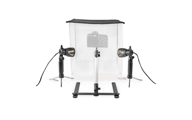 Kit de Estudio Fotográfico- 40 x 40 cm - 6500 K - Plegable - Nedis SKT010WT