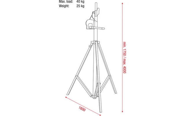 Showtec Wind-Up Lightstand 4 m