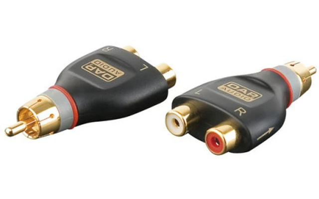 Adaptador 2 x RCA Hembra a RCA macho