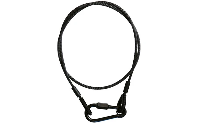 Cable de Seguridad 5 mm con Mosquetón 1 m negro