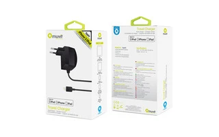 Transformador Apple LightningMFI 1A Negro muvit