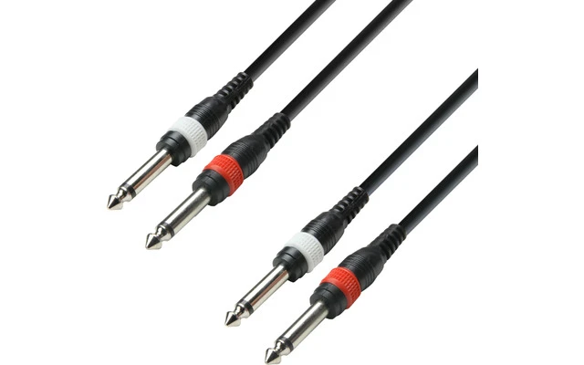 Adam Hall K3TPP0100 - 2x Jack 6.3 a 2x Jack 6.3 1m mono