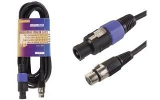 Cable altavoz pro, conector altavoz, 4 polos, macho a XLR hembra
