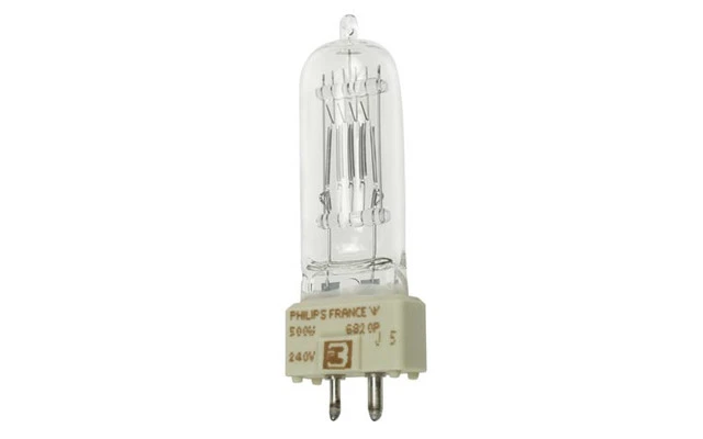 BOMBILLA HALÓGENA PHILIPS 500W / 240V,  GY9.5, 2800K, 2000h (6820P)
