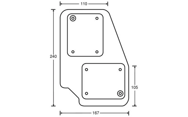 Adam Hall Hardware 38085 R - Castor Placa poliamida Negra Dcha