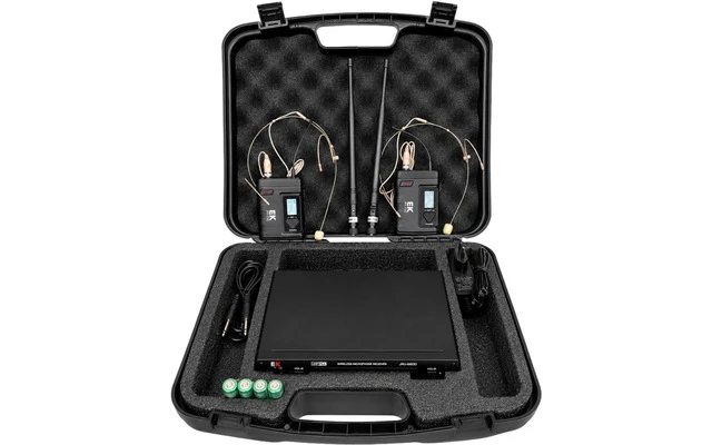 EK Audio JRU680HD - Sistema sem fios duplo de microfone headset
