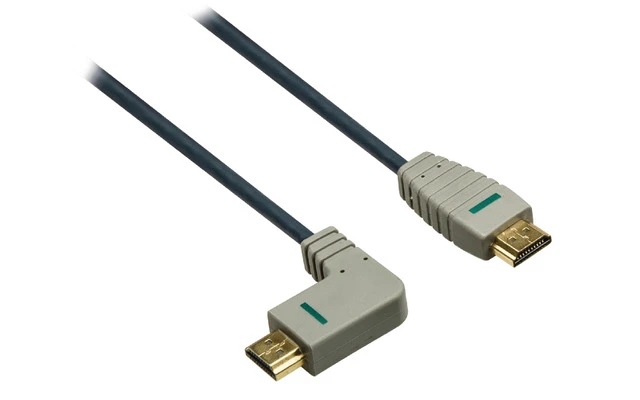 Imagenes de Cable HDMI con Ethernet de alta velocidad conector HDMI - conector HDMI (angulo) 2.0 m en azul