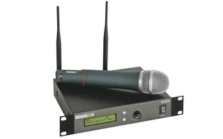 Microfono UHF inalambrico de 12 canales con pantalla LCD