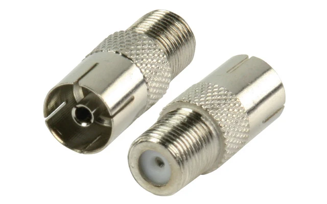 Adaptador de antena F hembra - coaxial hembra metálico, 10 unidades - Valueline FC-028PROF