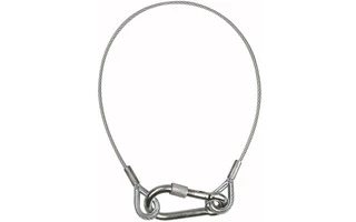 Showgear Cable de seguridad de 4 mm con anilla de seguridad , carga máx 80 Kg - 50 cm , plata : 