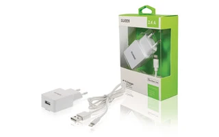 Cargador de Pared con Cable Lightning Independiente, Color Blanco - Sweex CH-004WH