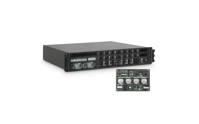 Ram Audio S 4044 GPIO Amplificador de PA 4 x 975 W 4 Ohmios con Módulo GPIO