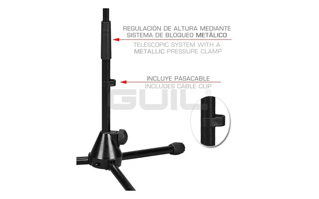 Guil PM-21 Pie de micro mini reforzado con jirafa telescópica. Base metálica - Devolución pedido