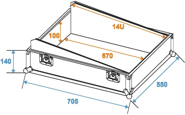 Roadinger MCB-19 Case inclinado para mezcladores 14U