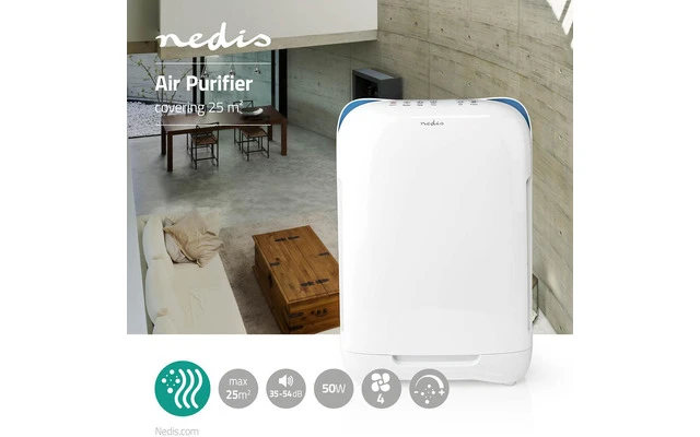 Purificador de Aire - 25 m2 - 35 - 54 dB - Indicador de Calidad del Aire