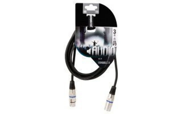 Cable XLR profesional, XLR macho a XLR hembra 3m negro