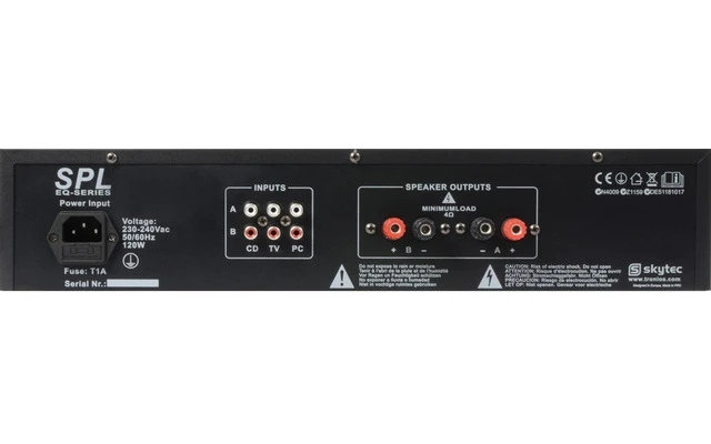 SkyTec SPL 1000BT Amplificador Leds Rojo BT+EQ Negro