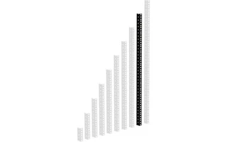 Adam Hall 61535B18 Perfil de rack negro 18 unidades de altura