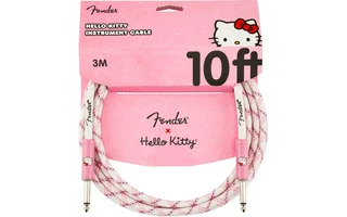 Fender X Hello Kitty White/Pink Woven Cable 10'