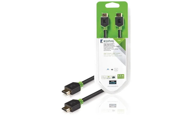 Cable de Alta Velocidad HDMI™ con Conector Ethernet HDMI™ a Conector HDMI™ de 0,50 m en gris