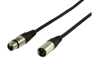 Monocable XLR XLR 3-pines Macho - XLR 3-pines Hembra Negro