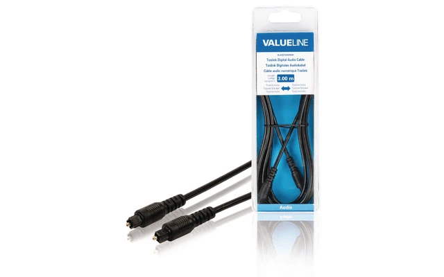 Cable de audio digital Toslink macho - Toslink macho de 3.00 m en color negro