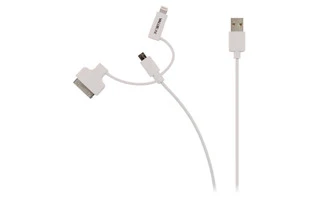 Cable USB 2.0 de carga y sincronización de A macho a micro B macho con adaptador Lightning y ada