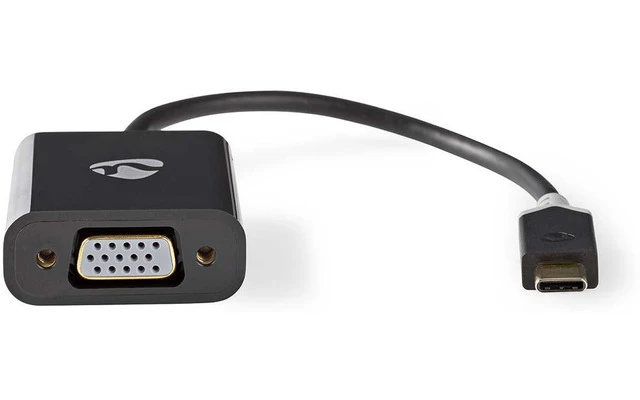 Cable Adaptador de USB Tipo C - Tipo C Macho - VGA Hembra - 0,2 m - Antracita