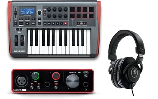 Novation Impulse 25 + Focusrite Scarlett Solo 3Rd Gen + Mackie MC-150