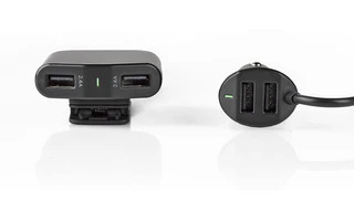 Cargador para Coche - 9,6 A - 4 salidas - USB-A - Negro