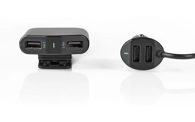 Cargador para Coche - 9,6 A - 4 salidas - USB-A - Negro