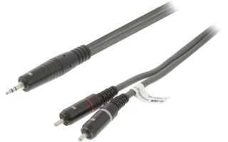 Cable de Audio Estéreo Macho de 3,5 mm - 2x RCA Macho de 1,5 m Gris Oscuro - Sweex SWOP22200E15