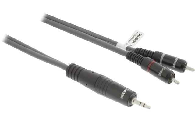 Cable de Audio Estéreo Macho de 3,5 mm - 2x RCA Macho de 1,5 m Gris Oscuro - Sweex SWOP22200E15