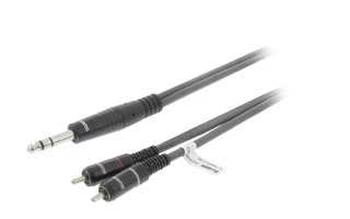 Cable de Audio Estéreo Macho de 6,35 mm - 2x RCA Macho de 1,5 m Gris Oscuro - Sweex SWOP23300E15