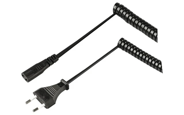 Cable de alimentación de con conector Euro macho - IEC-320-C1 de 2.00 m en color negro