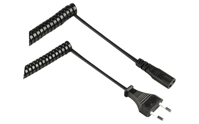 Cable de alimentación de con conector Euro macho - IEC-320-C1 de 2.00 m en color negro