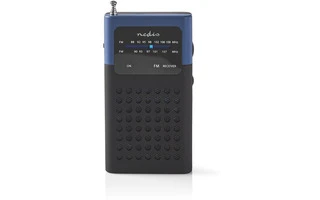 Radio FM - 1,5 W - Tamaño de Bolsillo - Negro/azul - Nedis RDFM1100BU