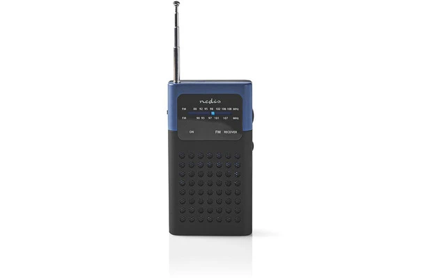 Radio FM - 1,5 W - Tamaño de Bolsillo - Negro/azul - Nedis RDFM1100BU