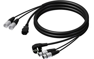 Adam Hall Cables CAB 405 20 - Cable de Alimentación y Micro, Enchufe con toma tierra/XLR hembra