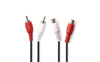 Cable de Audio Estéreo - 2x RCA Macho - 2x RCA Hembra - 5 metros