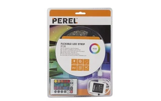 Kit con tira flexible LED, controlador y fuente de alimentación - RGB - 150 LEDs - 5 m - 12 VDC