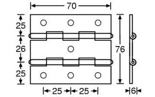 Adam Hall Hardware 2600 - Bisagra doble galvanizada