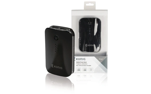 Fuente de alimentación de 7800 mAh con 1 salida de 5 V - 2,1 A + 1 salida de 5 V - 1 A