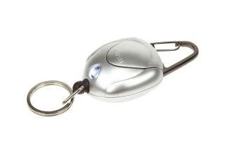 Puntero LED, tipo llavero - blanco - enrollable