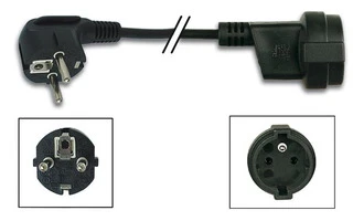 CABLE PROLONGADOR L=1.5m EURO.90° HEMBRA TOMA DE TIERRA DE ESPI