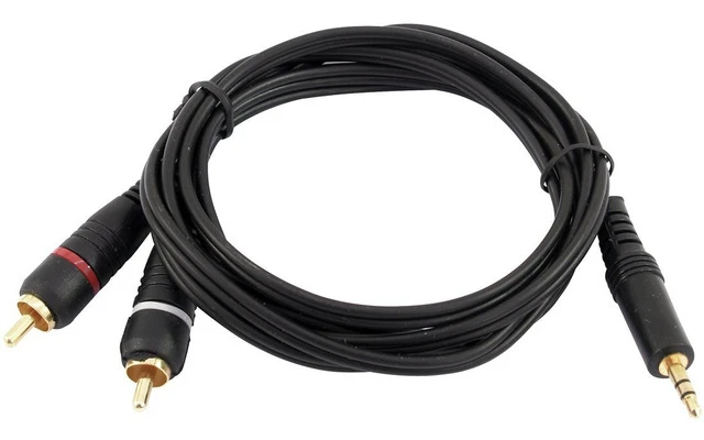 Cable 2x RCA a 1 Minijack 3.5mm - 6 metros